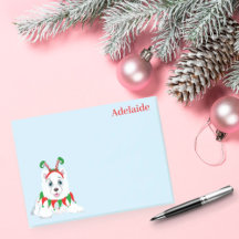 Cute Samoyed Elf med roligt huvudband.