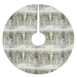 Cute Samoyed jul Julgransmatta Borstad Polyester