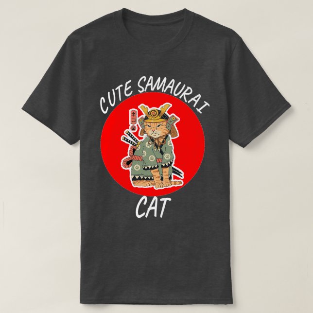 Cute samurai-kattgåvor från älskare, katt 1 t shirt (Design framsida)