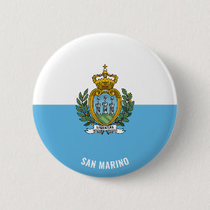 Cute San Marino Flagga Patriotic Knapp