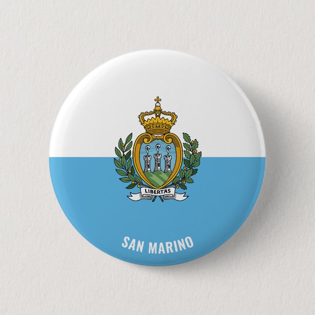 Cute San Marino Flagga Patriotic Knapp (Framsida)