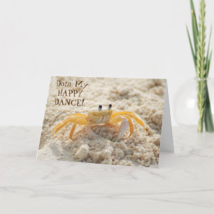 Cute Sand Crab Lycklig Dance Kort