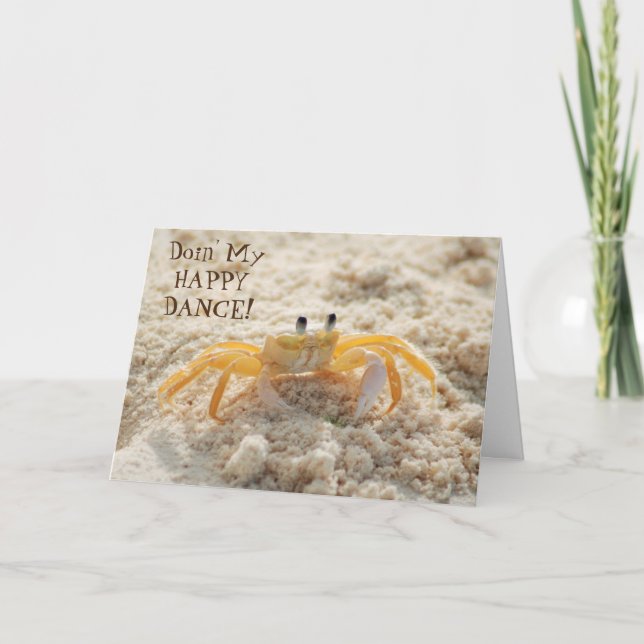 Cute Sand Crab Lycklig Dance Kort (Framsida)