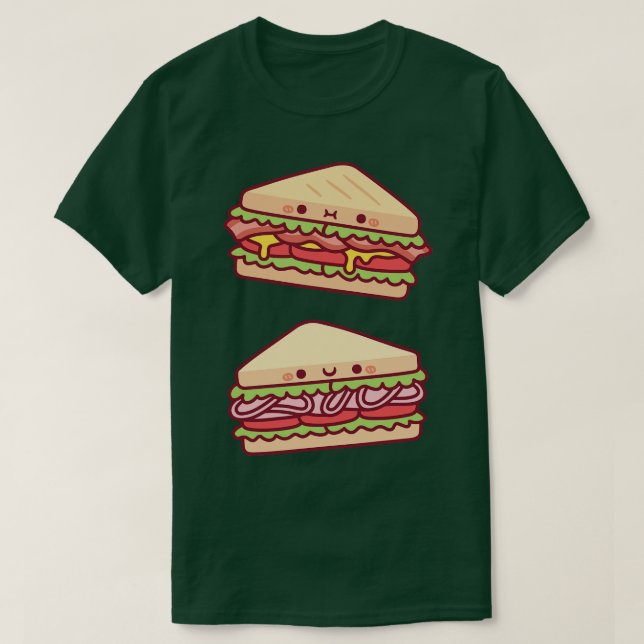 Cute Sandwiches Doodles T Shirt (Design framsida)
