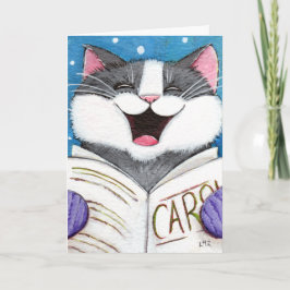 Cute Sång, singel Cat-julkort Helgkort