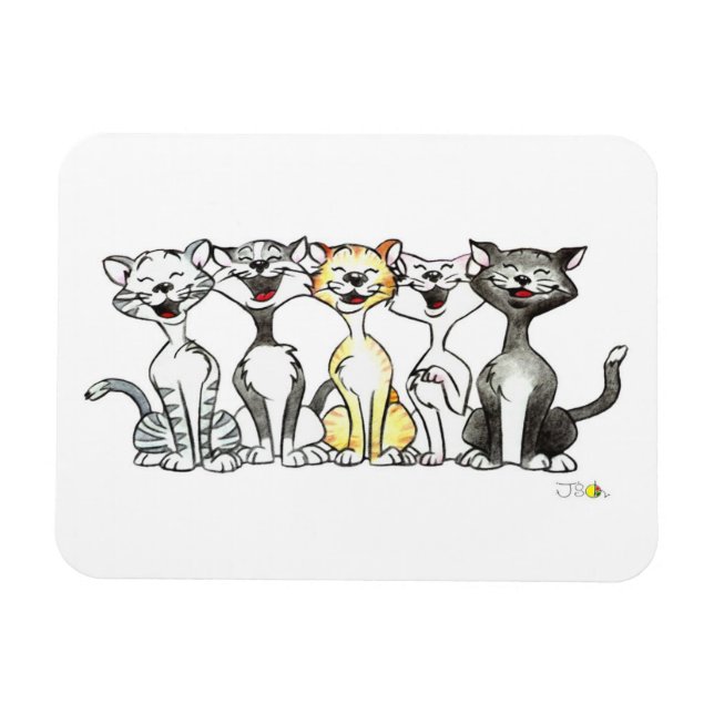 Cute sångkatter magnet (Horisontell)