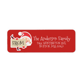 Cute Santa Address-etikett Returadress Etikett