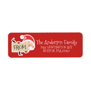 Cute Santa Address-etikett Returadress Etikett