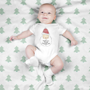 Cute Santa Anpassningsbar Baby Första julen Baby B T Shirt