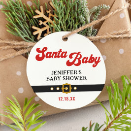 Cute Santa Baby Helgdag Baby Shower Gåvor Etiketter