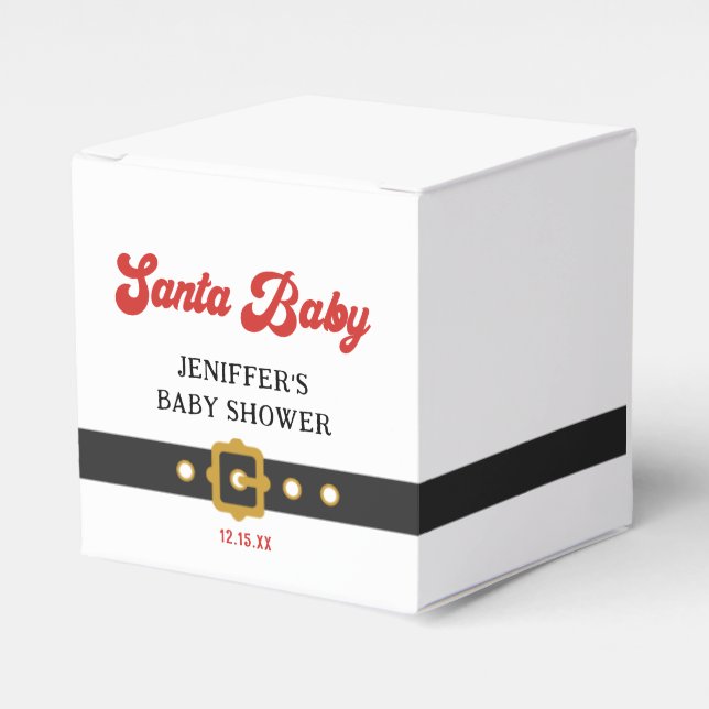 Cute Santa Baby Helgdag Baby Shower Presentaskar (Framsidan Sidan)