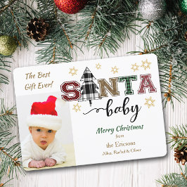 Cute Santa Baby Photo Anounement jul Inbjudningar