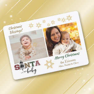 Cute Santa Baby Photo Anounement jul Inbjudningar