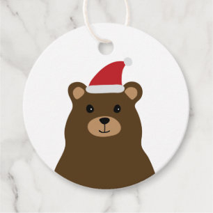 Cute Santa Bear God jul Märkre, Helgdag Gåvor Etiketter