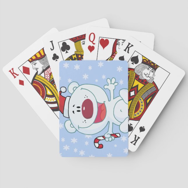 Cute Santa Bear-uppspelningskort Spelkort (Baksidan)