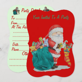 Cute Santa bild levererar pressies christmas Inbjudningar