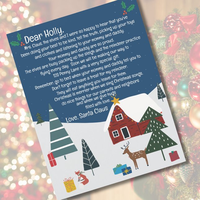Cute Santa Brev God jul (Cute Santa Letter Merry Christmas)