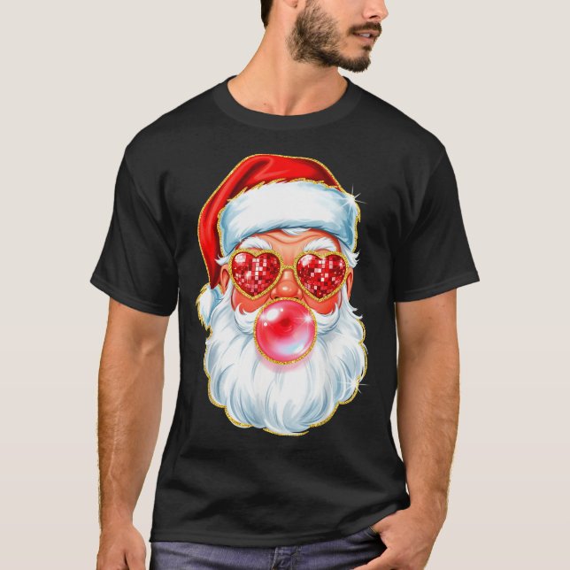 Cute Santa Bubble Gum For Women Teen Little Girls  T Shirt (Framsida)