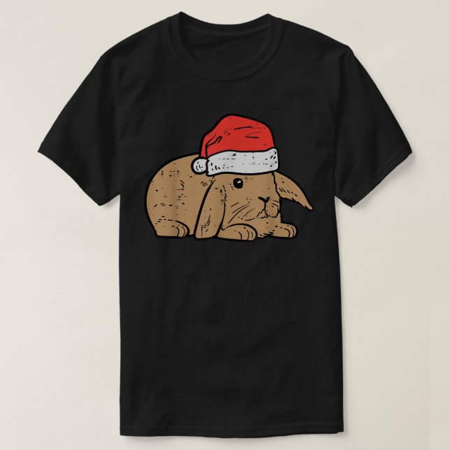 Cute Santa Bunny Julafton PJs jul Pajamas Women T Shirt (Design framsida)