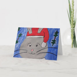 Cute Santa Bunny-julkort Helgkort