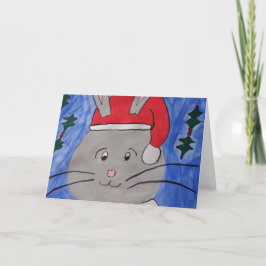 Cute Santa Bunny-julkort Helgkort
