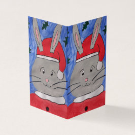 Cute Santa Bunny-julkort Kort