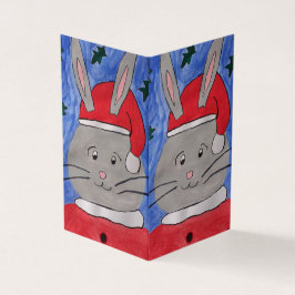 Cute Santa Bunny-julkort Kort