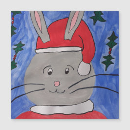 Cute Santa Bunny Magnetic-julkort