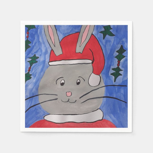 Cute Santa Bunny Pappersservett (Framsidan)