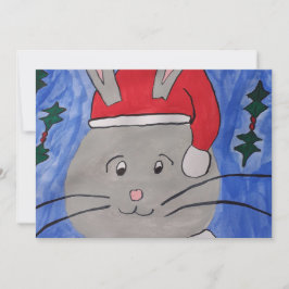 Cute Santa Bunny - platta julkort