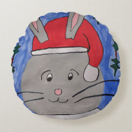 Cute Santa Bunny Rund Kudde