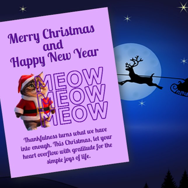 Cute Santa Cat-julkort Vykort (Skapare uppladdad)