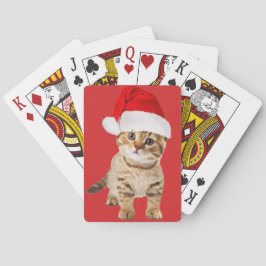 Cute Santa Cat Kitten Casinokort