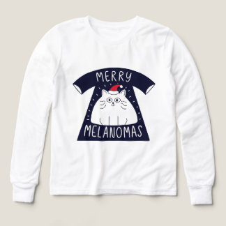 Cute Santa Cat Melanomas Christmas  T Shirt