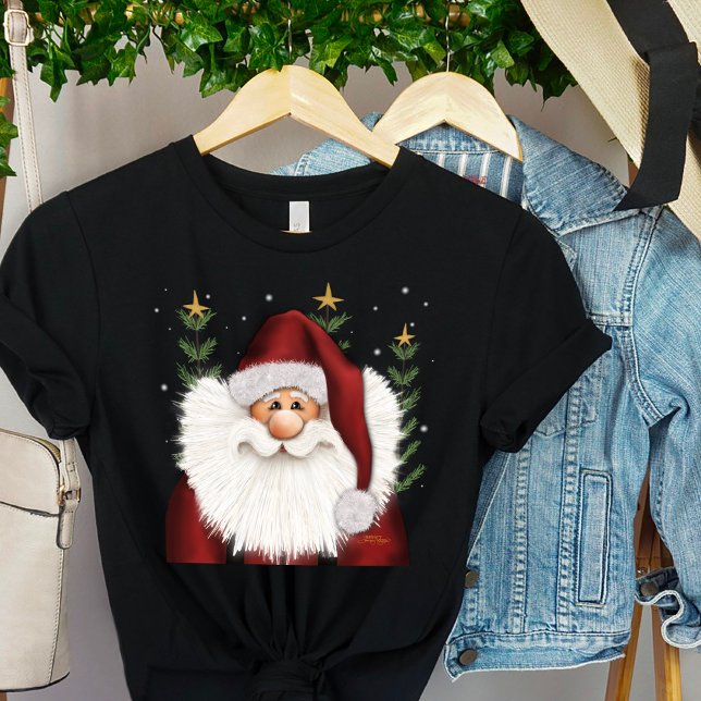 Cute Santa Cheerful God jul Helgdag T Shirt (Cute Santa inspirivity holiday T-shirt)