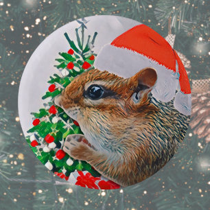 Cute Santa Chipmunk jul Knapp