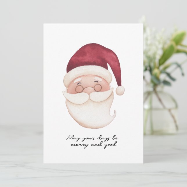 Cute Santa Christmas Card Julkort (Stående Fram)