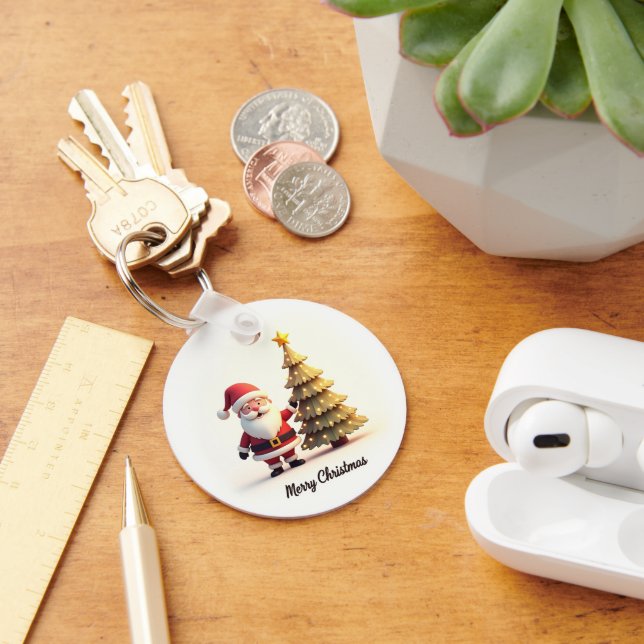 Cute Santa Christmas Keychain Nyckelring (Skrivbord)