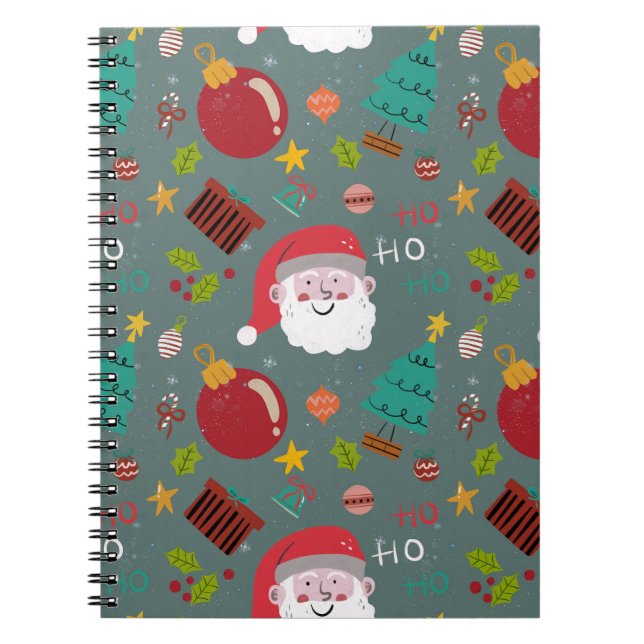 Cute Santa Christmas Notebook Anteckningsbok (Framsidan)
