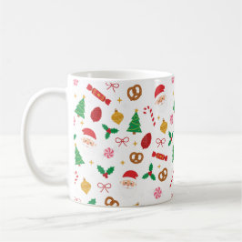 Cute Santa & Christmas Treats Pattern Mug Kaffemugg
