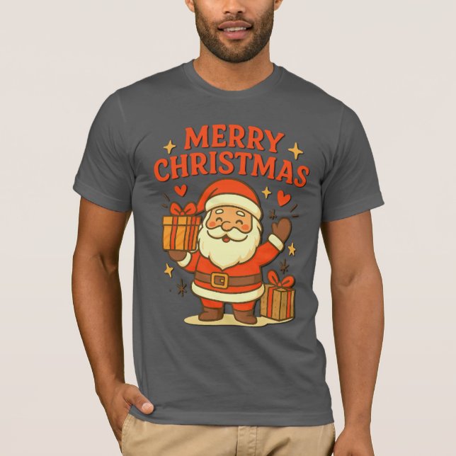  Cute Santa Claus Christmas Art –  Merry Christmas T Shirt (Framsida)