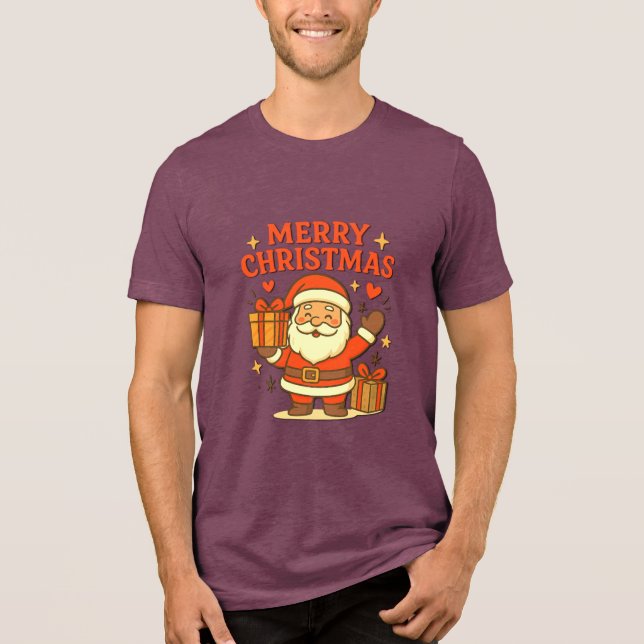  Cute Santa Claus Christmas Art –  Merry Christmas T Shirt (Framsida)