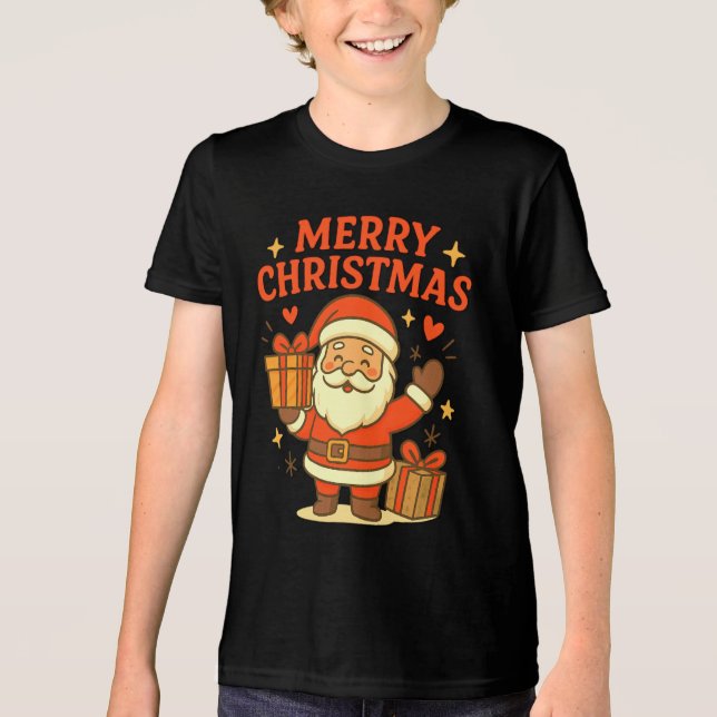  Cute Santa Claus Christmas Art –  Merry Christmas T Shirt (Framsida)