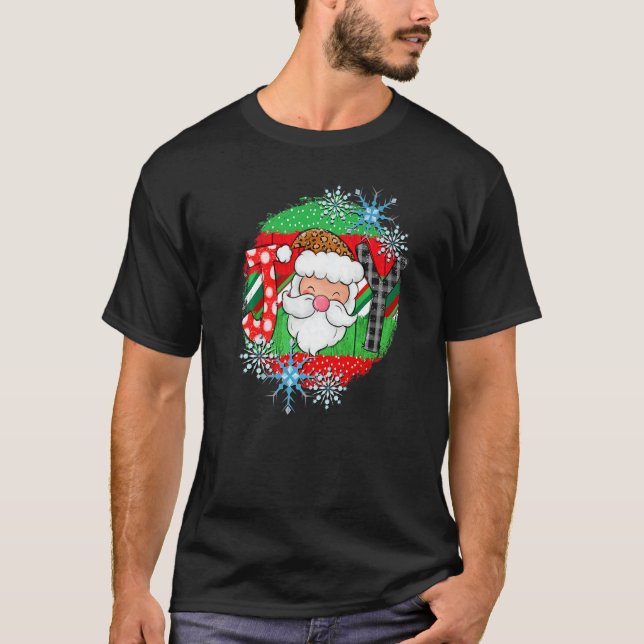 Cute Santa Claus JOY Christmas Holiday Jolly St Ni T Shirt (Framsida)