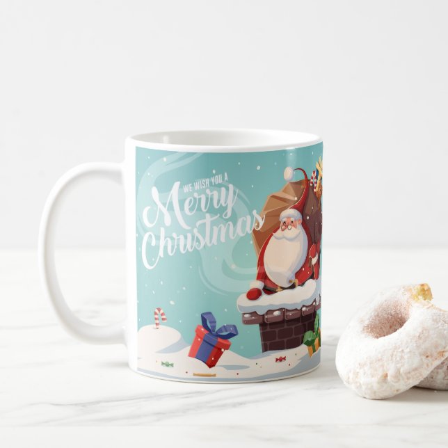 Cute Santa Claus Merry Christmas Mug | Festive Hol Kaffemugg (Med munk)