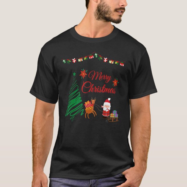 Cute Santa Claus Merry Christmas T Shirt (Framsida)