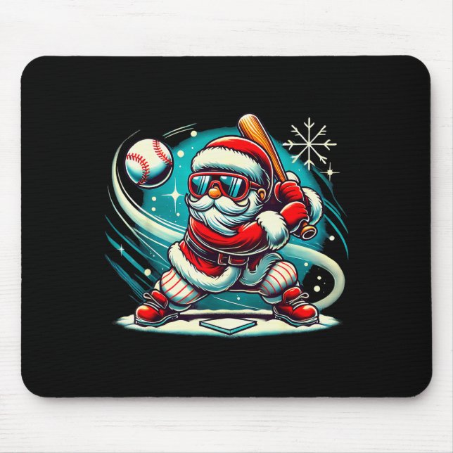 Cute Santa Claus Playing Baseball Boys Kids Teens  Musmatta (Framsidan)