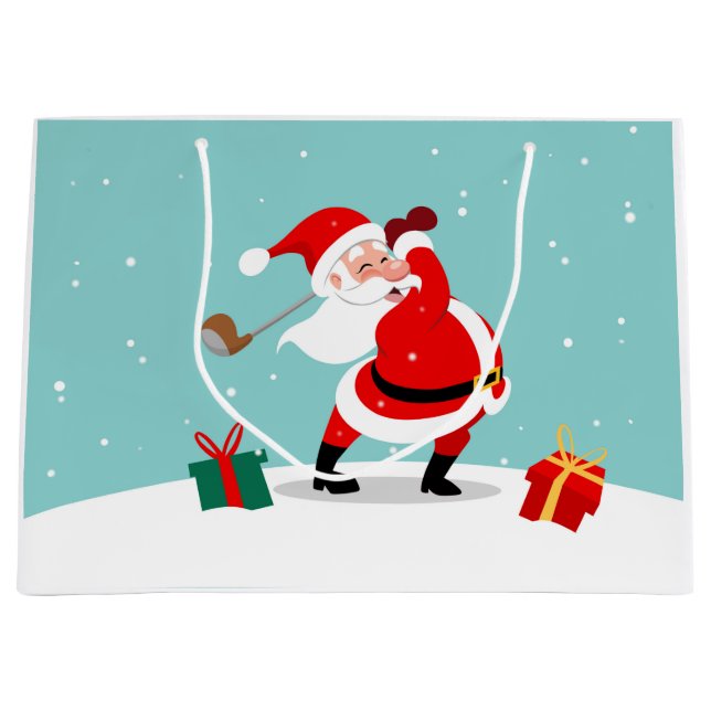 Cute Santa Claus plays golf illustration (Framsidan)