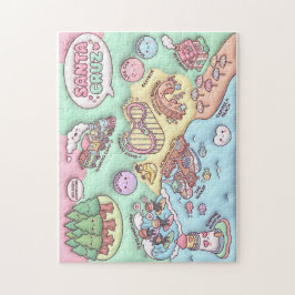 Cute Santa Cruz California Neighborhood Map UCSC Pussel