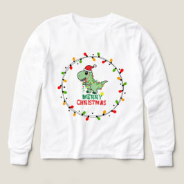 Cute Santa Dino Merry Christmas T Shirt